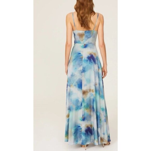 Aidan Mattox 10 Pink Floral Long Maxi Gown Dress Pockets Party Wedding NWT - Picture 3 of 13